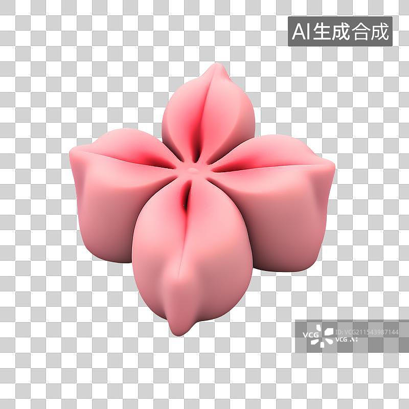 【AI数字艺术】3D渲染国风元素，传统美食小吃糕点，桃花酥，樱花酥，鲜花饼，茶果子，和果子，中式下午茶免甜点抠元素图片素材
