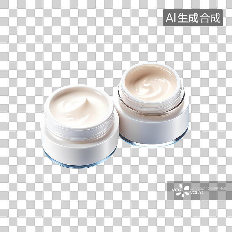 【AI数字艺术】3D渲染产品图，面霜，护肤霜，免抠元素图片素材
