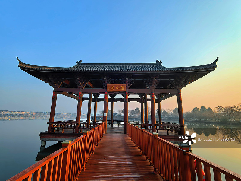 杭州丁山湖清风阁图片素材