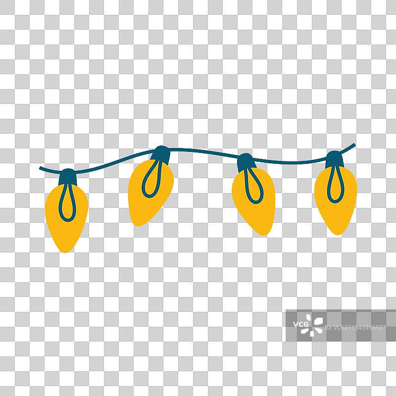 可爱简单的圣诞花环设计元素图片素材