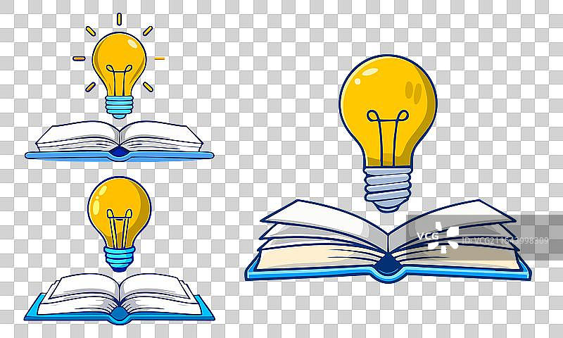 打开的书与灯泡图标图片素材
