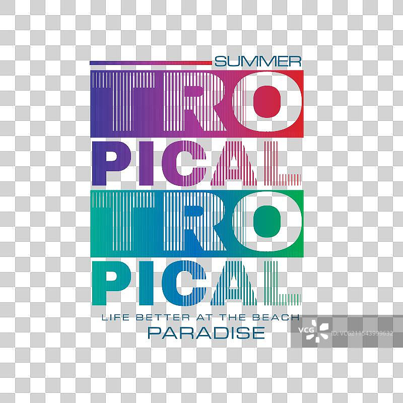 夏季热带天堂排版海滩图片素材