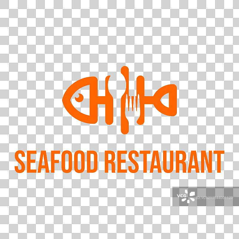海鲜餐厅扁平化极简风格标志设计图片素材
