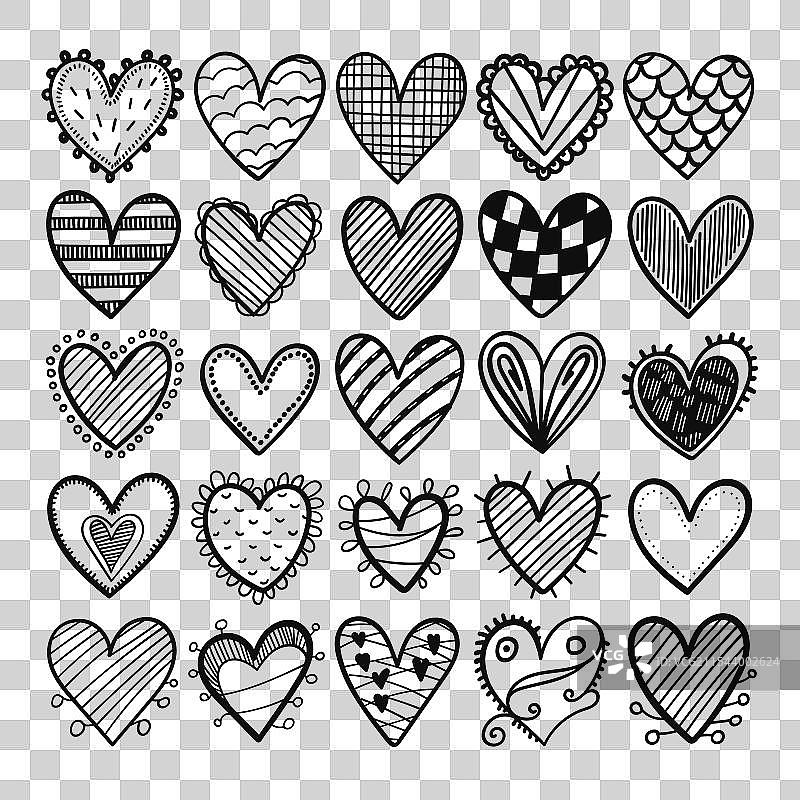 黑白心形图案 黑白系列图片素材