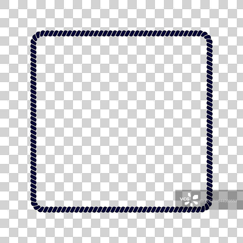 方形绳框，线，麻绳，黄麻或图片素材