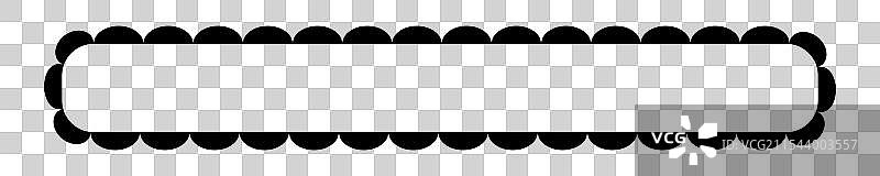 带有波浪边缘的空矩形框标签图片素材