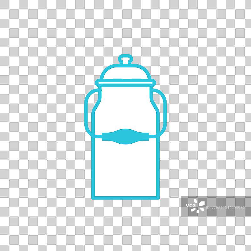 牛奶罐图标，搪瓷奶桶，孤立在白色背景上图片素材