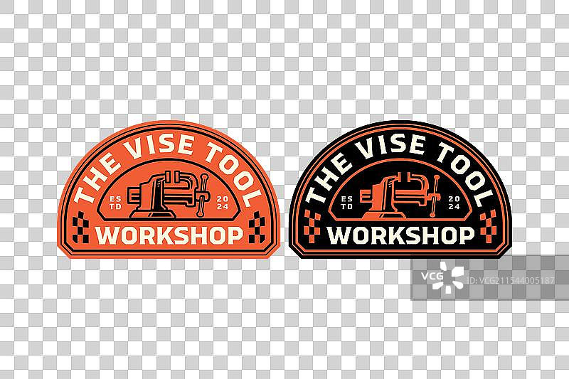 夹具机床复古徽章logo设计图片素材