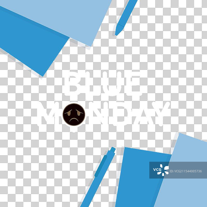 平面风格的蓝色星期一设计概念图片素材