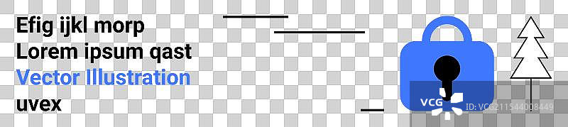 数字安全概念，蓝色锁与树的结合图片素材