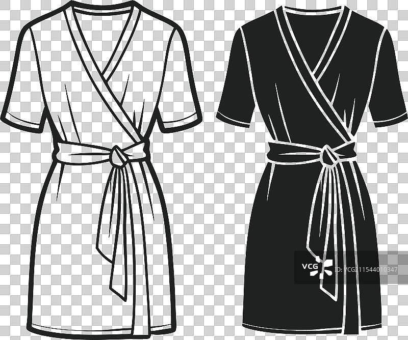 美丽的线条艺术包裹裙时尚草图图片素材