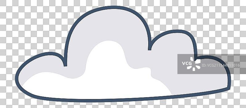 简单的卡通风格云朵轮廓，填充灰色图片素材