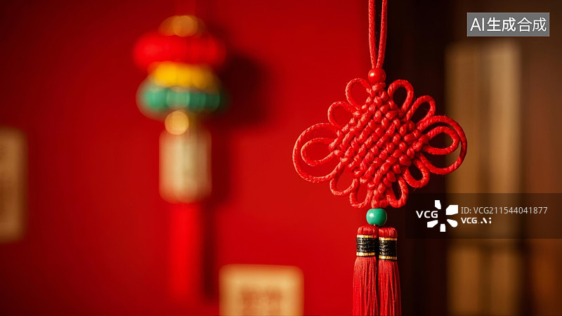 【AI数字艺术】中国新年元素，中国结，传统文化图片素材