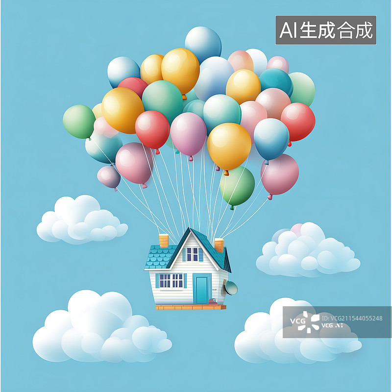 【AI数字艺术】飞屋环游记童话场景图片素材