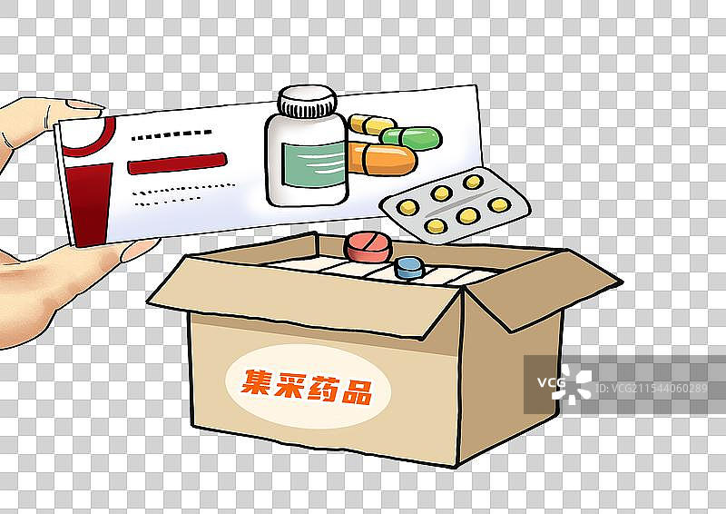 集采药品卡通手绘元素图片素材
