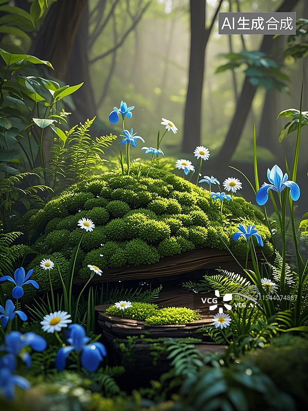 【AI数字艺术】森林草木苔藓图片素材