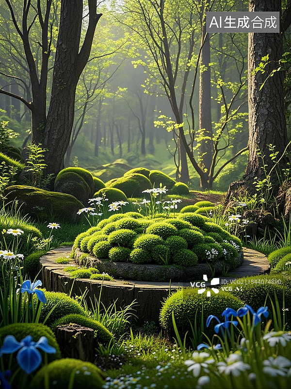 【AI数字艺术】森林草木苔藓图片素材