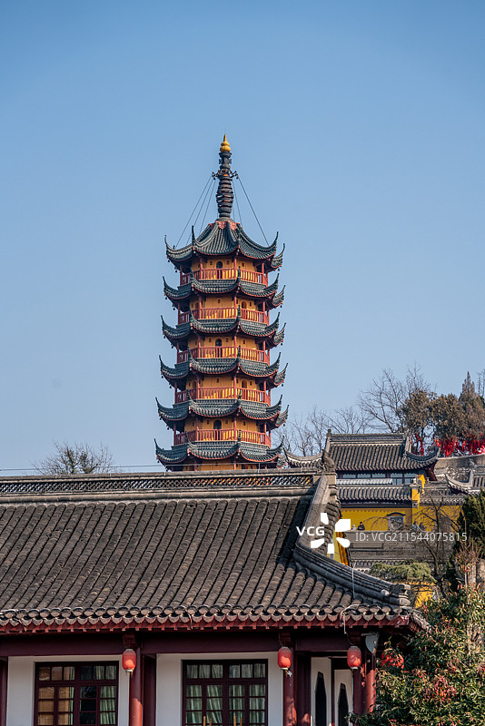 江苏江南镇江金山寺城市风光图片素材
