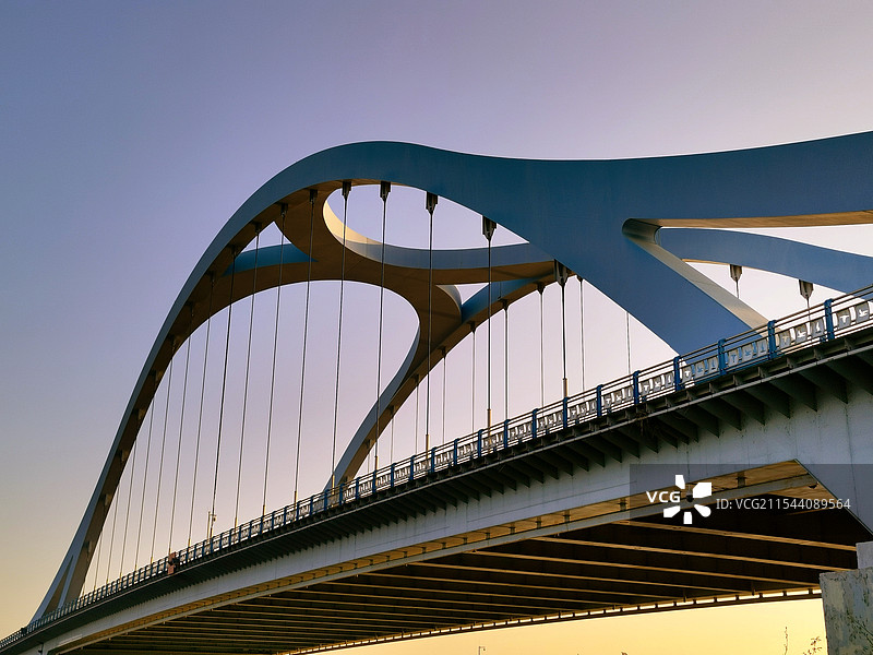 《飞虹》（3）—— 合肥环湖大道北路派河大桥拉索铁桥如一道彩虹飞架南北……图片素材