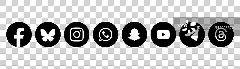 Instagram、Facebook、Snapchat社交媒体标志集合图片素材