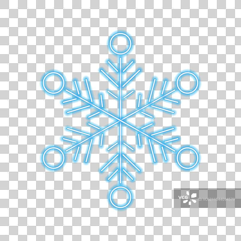 蓝色霓虹雪花图片素材