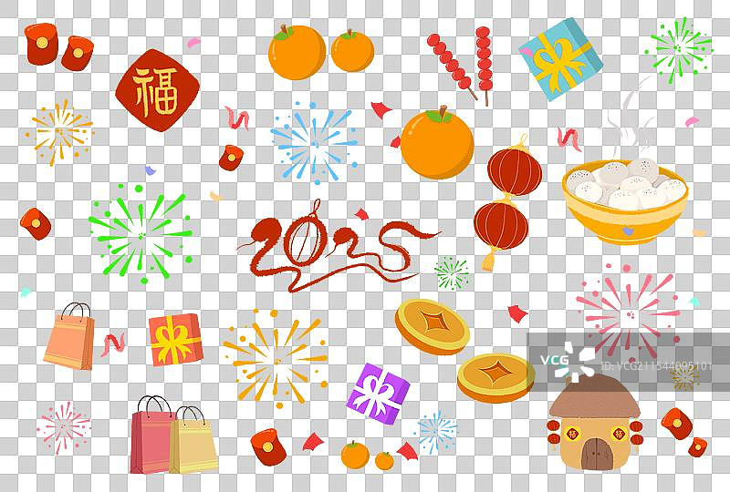 卡通手绘新年春节新春节日喜庆装饰图片素材