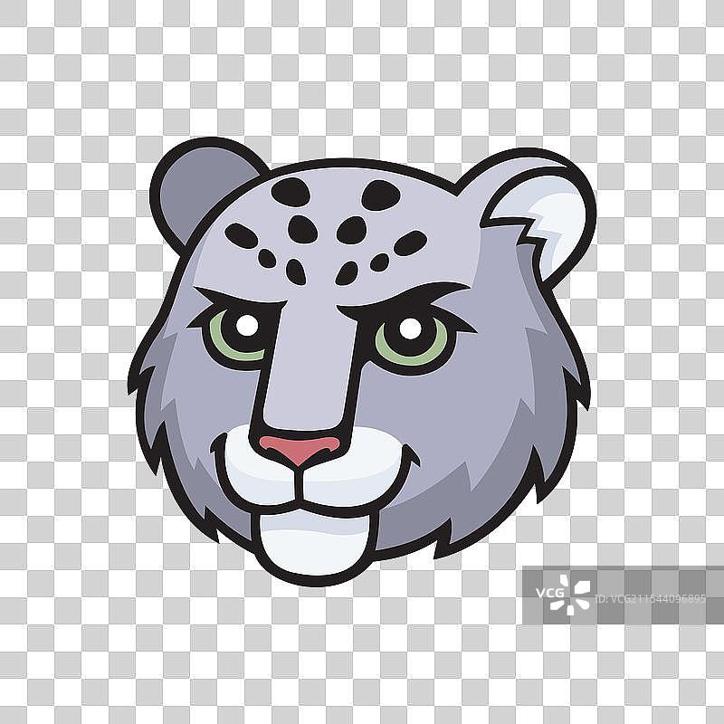 雪豹伊尔比斯头部卡通漫画图片素材