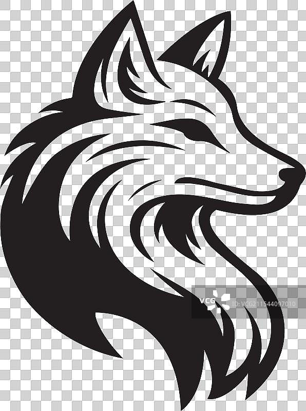 狐狸头部剪影图片素材