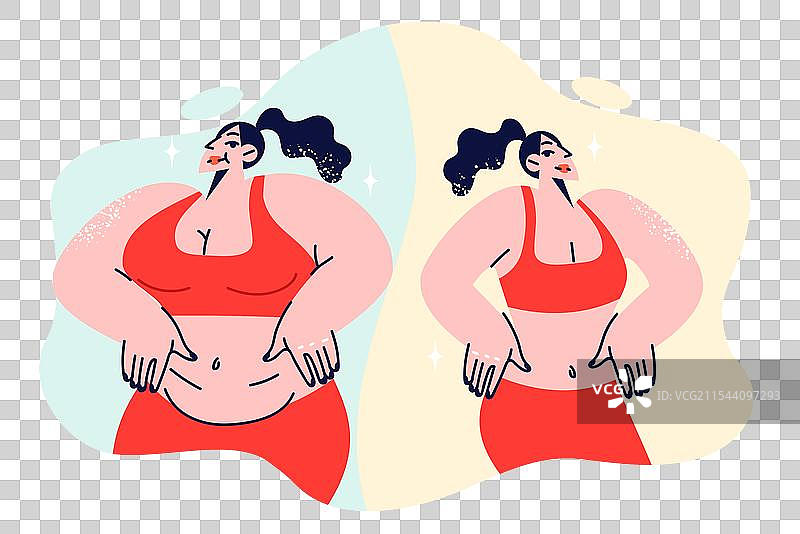 减肥成功的胖女性的成果图片素材