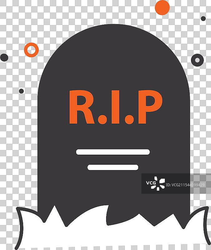 万圣节墓碑，上面刻有“安息”字样图片素材