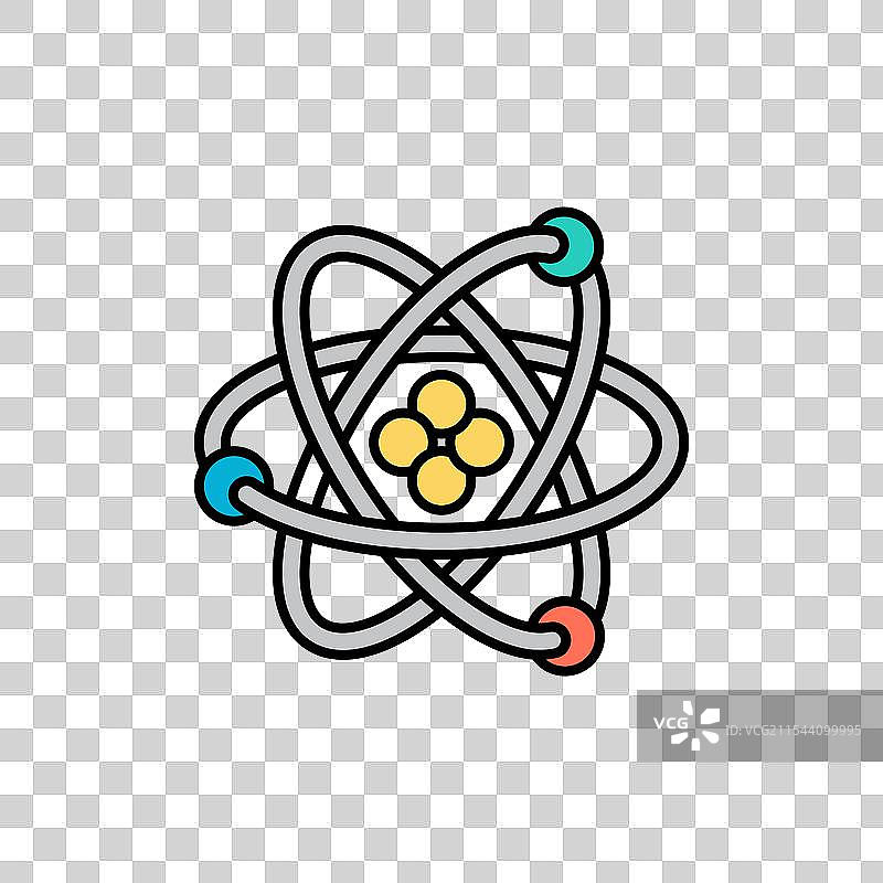 白色背景上的彩色原子图标图片素材