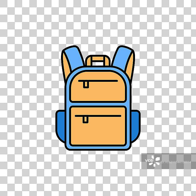 白色背景上的彩色背包图标图片素材