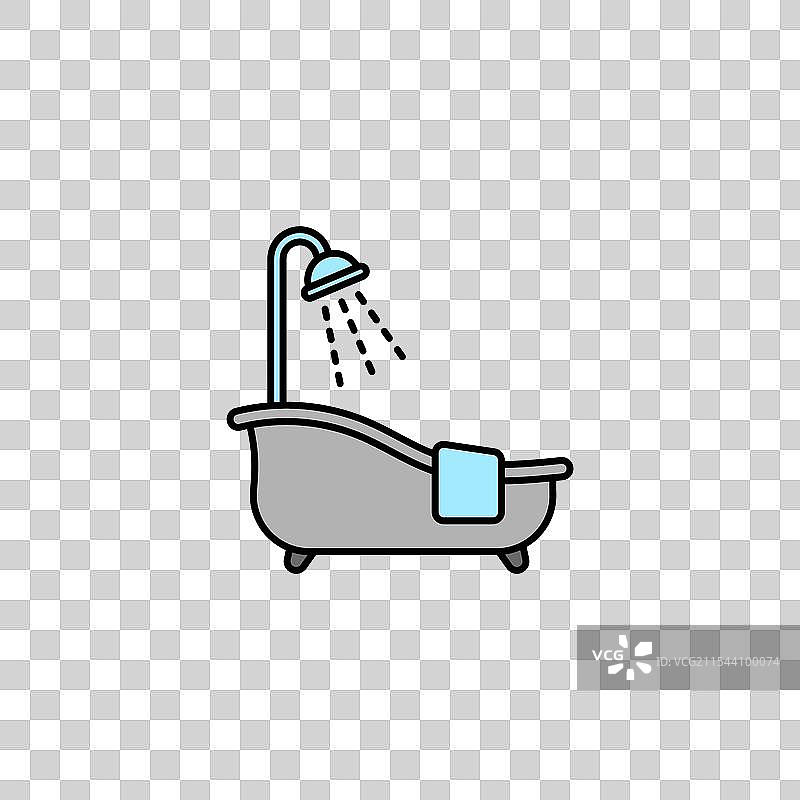 白色背景上的彩色浴室图标图片素材