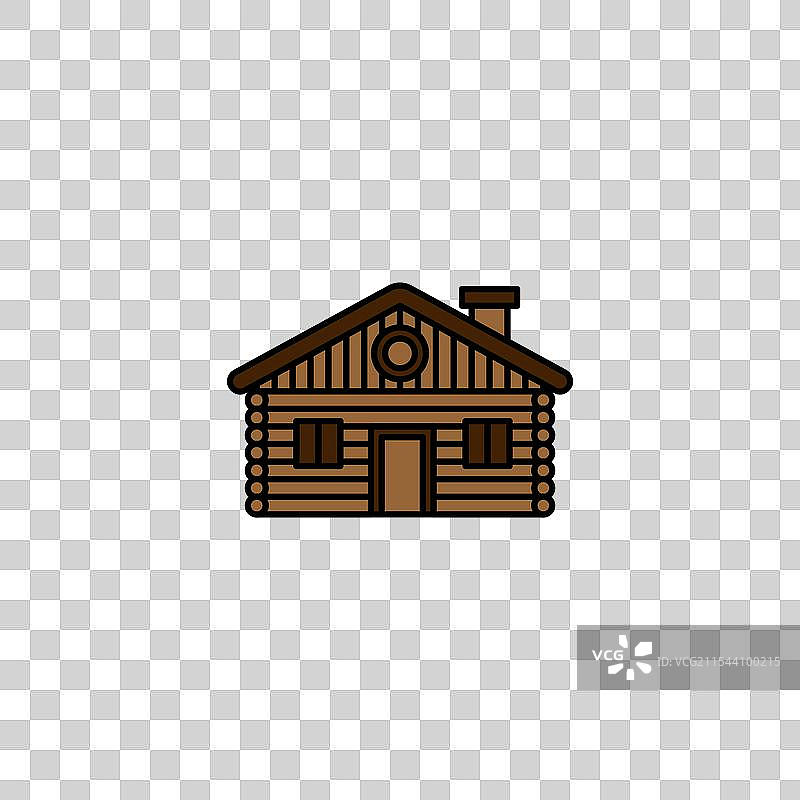 白色背景上的彩色小屋图标图片素材