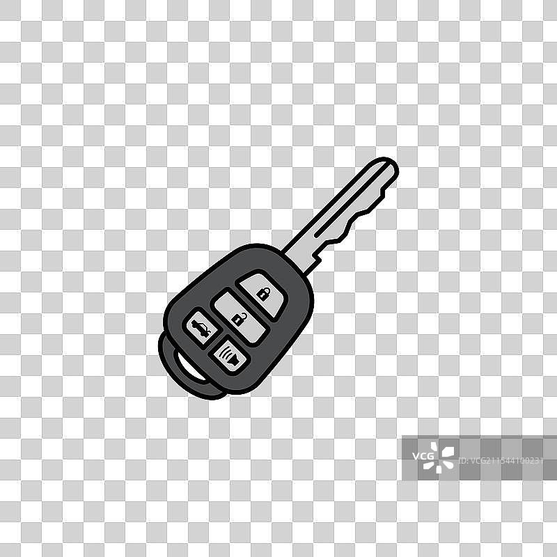 白色背景上的彩色汽车钥匙图标图片素材