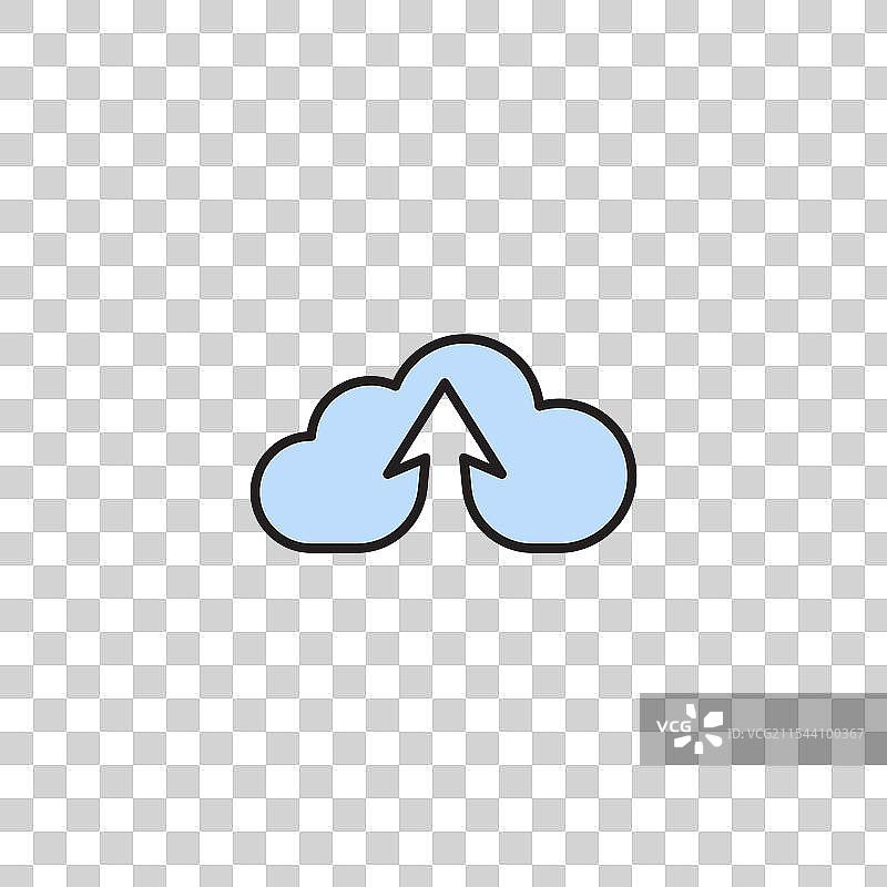 白色背景上的彩色云上传图标图片素材