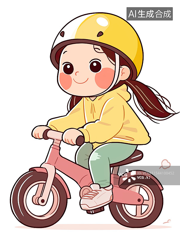 【AI数字艺术】骑自行车的女孩图片素材