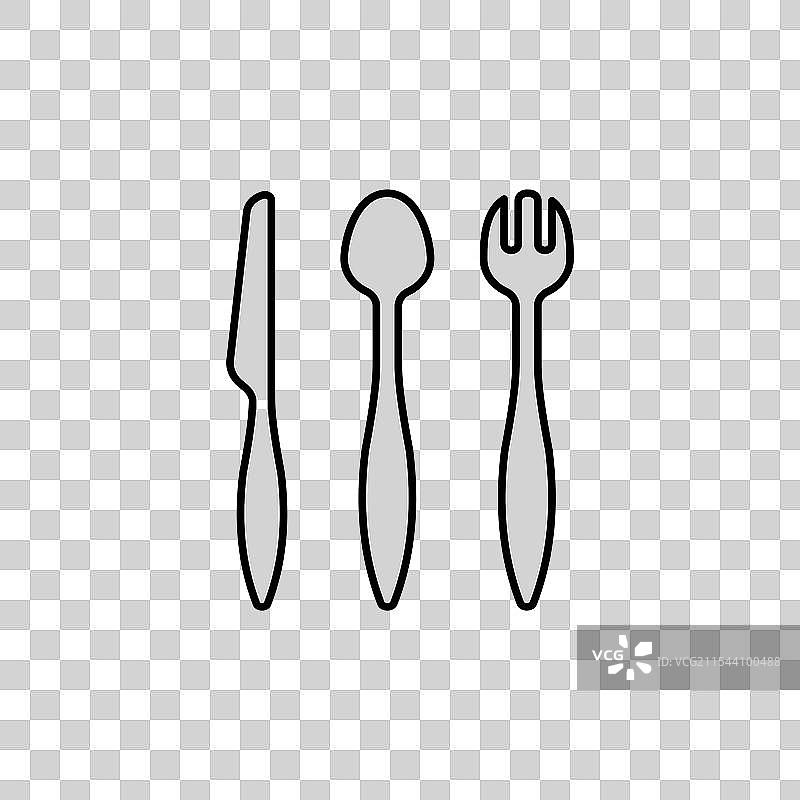 白色背景上的彩色餐具图标图片素材