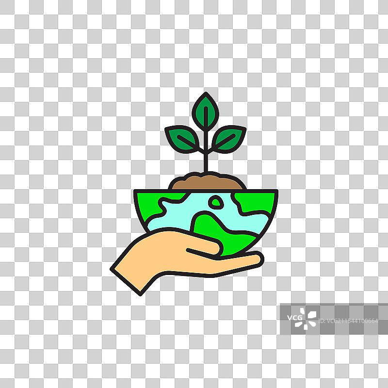 白色背景上的彩色环境图标图片素材