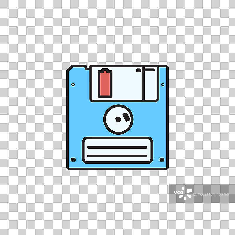 白色背景上的彩色软盘图标图片素材