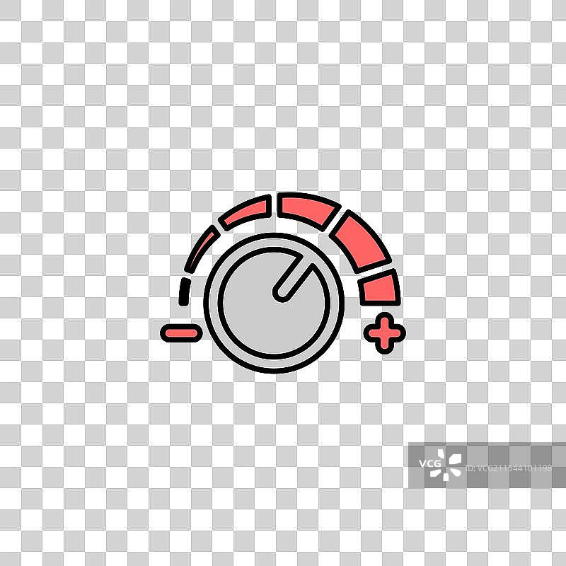 白色背景上的彩色旋钮图标图片素材