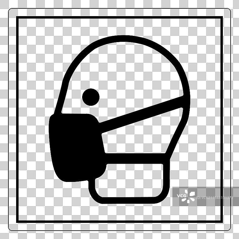 安全头盔图标的极简设计图片素材