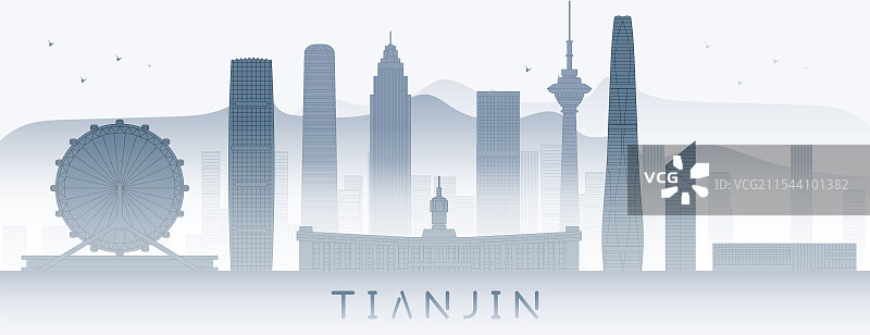 天津建筑城市天际线地标图片素材