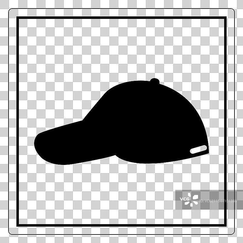 棒球帽设计的黑色剪影图片素材