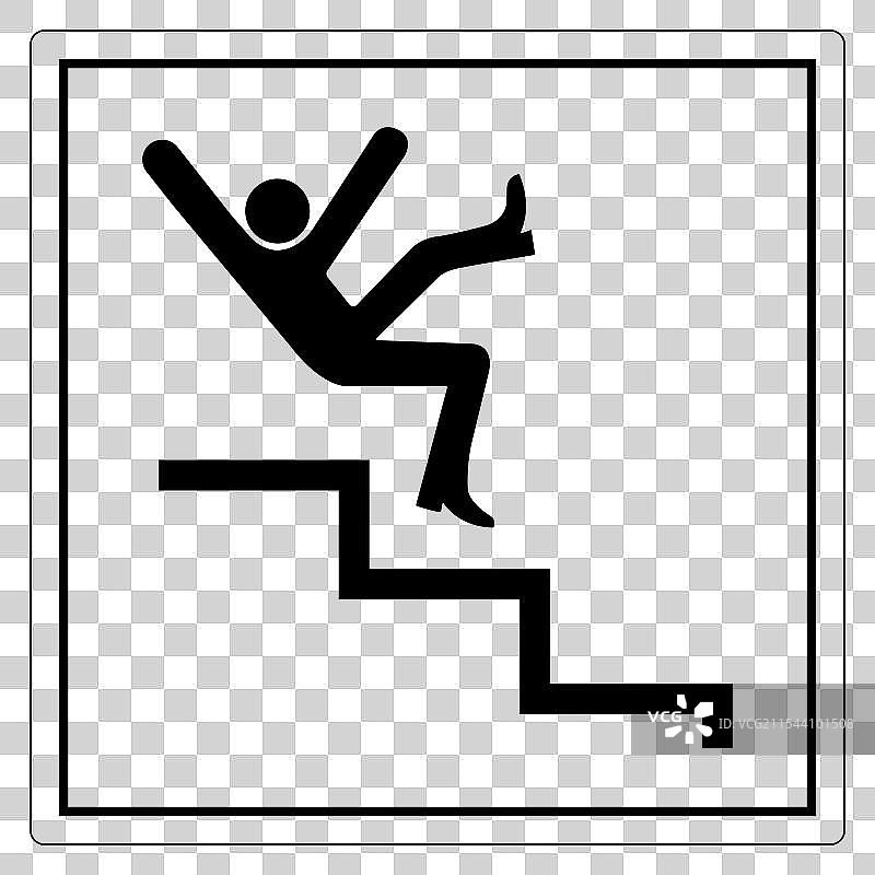 楼梯安全图标：滑倒的人物图片素材