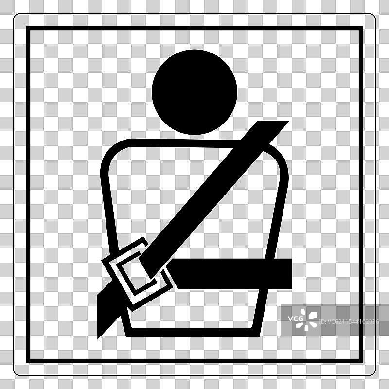 安全带安全标志图标，用于道路意识图片素材