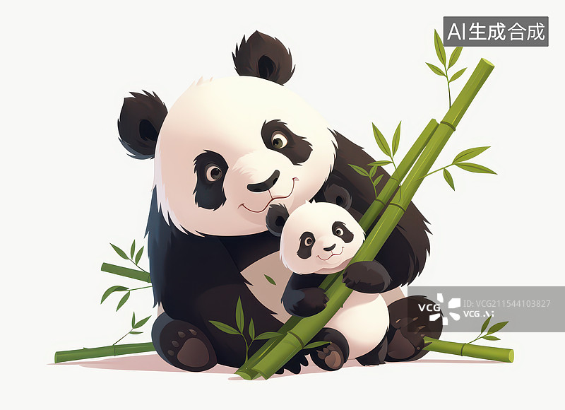 【AI数字艺术】中国大熊猫卡通形象图片素材