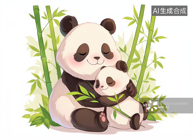 【AI数字艺术】中国大熊猫卡通形象图片素材