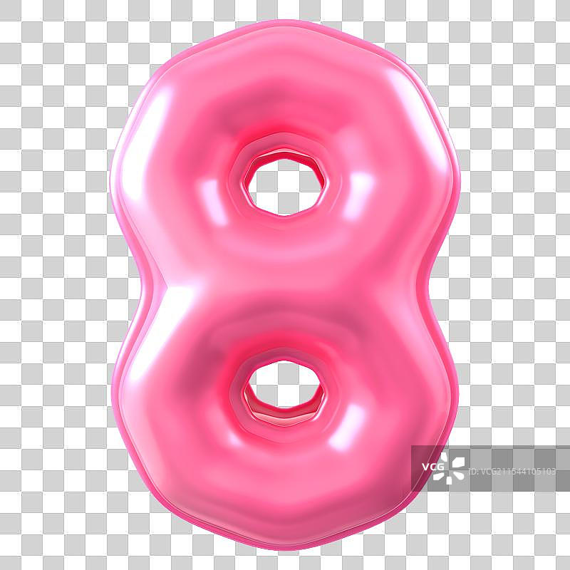 3D粉色质感数字8图片素材