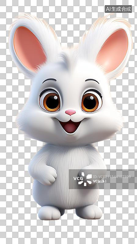 【AI数字艺术】3D渲染的可爱兔子图片素材